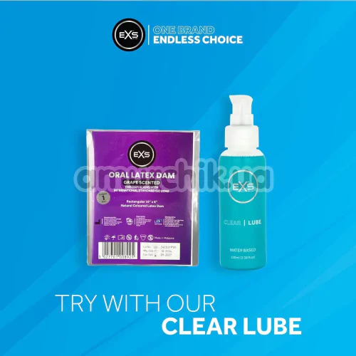 Салфетка для орального секса EXS Oral Latex Dam Grape Scented - виноград, 1 шт