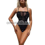 Боди Star Night Sparkle Mesh Rhinestone Bodysuit, черное - Фото №1