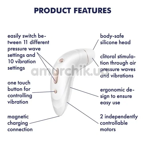 Симулятор орального секса для женщин с вибрацией Satisfyer Pro 1 +, белый