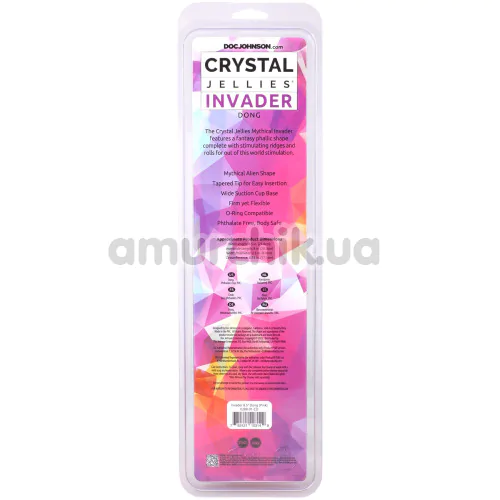 Фаллоимитатор Doc Johnson Crystal Jellies Invader 8.5, красный