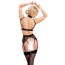 Комплект Abierta Fina Velvet Bra Set черный: бюстгальтер + пояс для чулок + трусики-стринги - Фото №4