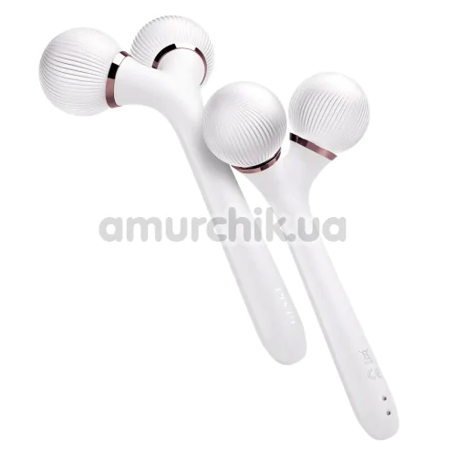 Ультразвуковий масажер Geske Sonic Facial & Body Roller 4 in 1, біло-золотий