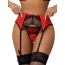 Комплект Star Night Tender Bow Mesh Garter Belt, червоний: пояс для панчіх + трусики-стрінги - Фото №1