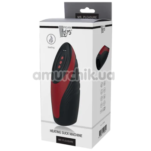 Мастурбатор с вибрацией и подогревом Mr. Pleasure Heating Suck Machine, черно-красный