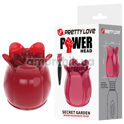 Насадка на універсальний масажер Pretty Love Power Head Secret Garden, червона