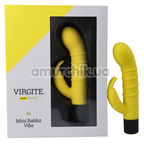 Вибратор Virgite Fluo Mini Rabbit Vibe F3, желтый