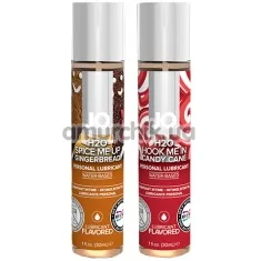 Набір з 2 лубрикантів JO Naughty Or Nice Flavored Gift Set - імбирне печиво-цукерки, 2 x 30 мл - Фото №1