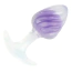Анальная пробка Univibe Glow-In-Dark Ribbed S, фиолетовая - Фото №5
