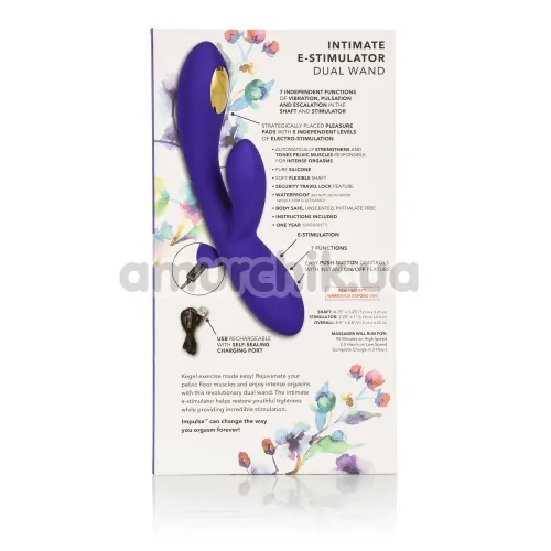 Вібратор з електростимуляцією Impulse Intimate E - Stimulator Dual Wand, фіолетовий