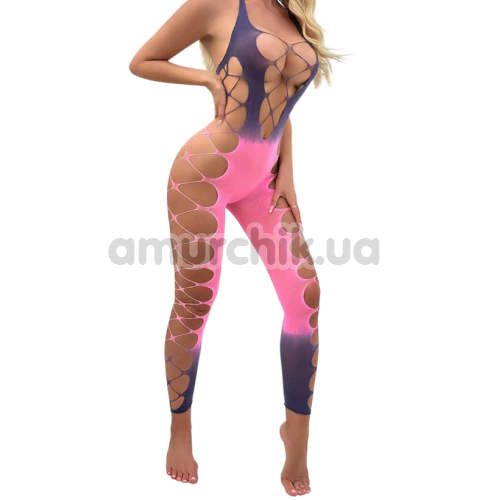 Комбинезон Star Night Hollow Out Gradient Bodystocking, фиолетово-розовый