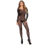 Комбінезон Leg Avenue Crotchless Fishnet Bodystocking Flower, чорний - Фото №1
