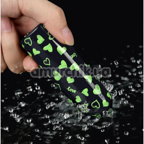 Кліторальний вібратор Heart Massager Glow In The Dark, чорний