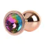Анальна пробка з райдужним кристалом Matrix Mont Rose Gold Gem Metal Plug M, золота - Фото №1