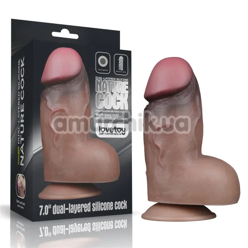 Фаллоимитатор Dual-Layered Silicone Nature Cock LV411050, коричневый