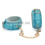 Фіксатори для рук Liebe Seele Siren's Cove Lamb Leather Wrist Cuffs With Velvet Lining, блакитні - Фото №1