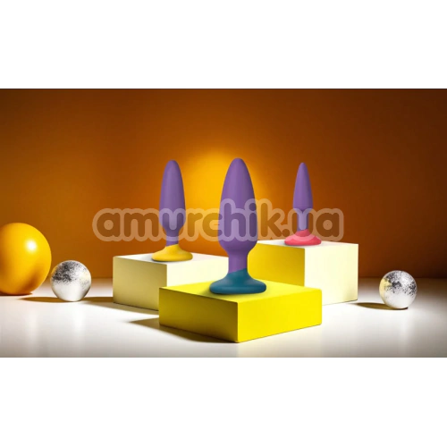 Набор анальных пробок Love Signal Smooth Adventure Set, фиолетовый