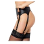 Комплект Star Night Leather-Look Garter Belt With Tiny Bows, черный: пояс для чулок + трусики-стринги - Фото №2