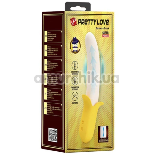 Вибратор для точки G с толчками Pretty Love Banana Geek, желтый