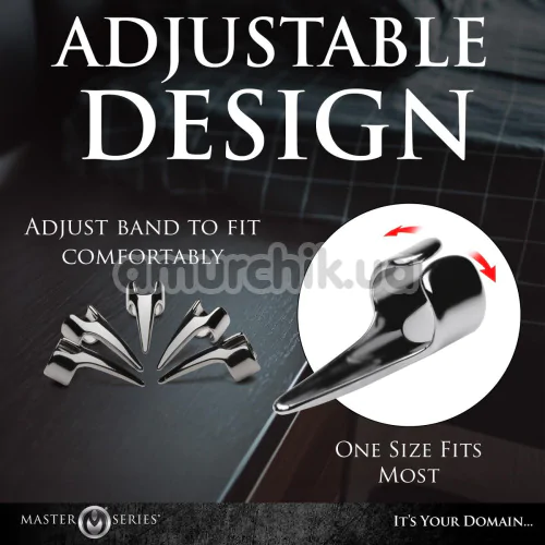 Украшения для пальцев Master Series Clawed 5PC Sensation Play Rings, серебряные