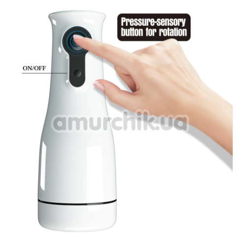 Мастурбатор з ротацією Pretty Love Sabrina Power Rotation Masturbator, білий