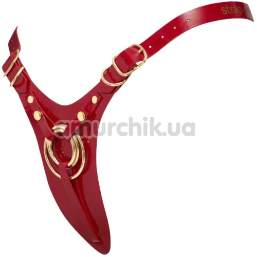 Трусики для страпона Strap-On-Me Leatherette Harness Fabulous, красные