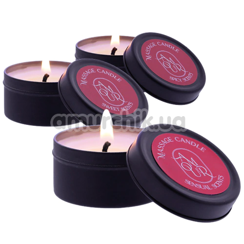 Набір масажних свічок Amour Massage Candle Set Of 3 Scents, 3 х 30 г - Фото №1
