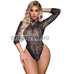 Боди Star Night Zebra Mesh Rhinestone Bodysuit, черное - Фото №1