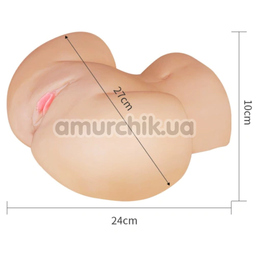 Искусственная вагина и анус Feel Me Bare Spread Pussy&Ass Masturbator, телесная