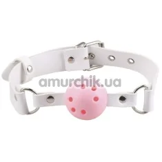 Кляп Breathable Ball Gag с отверстиями, розовый - Фото №1