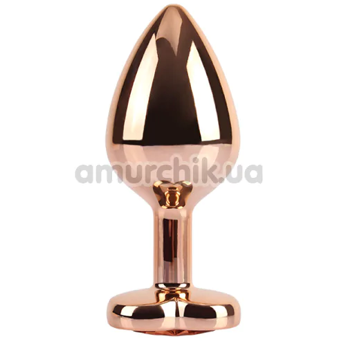 Анальна пробка з помаранчевим кристалом Matrix Mont Rose Gold Heart Butt Plug M, золота