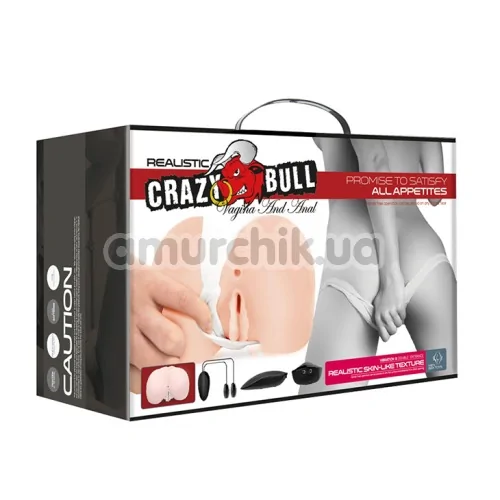 Искусственная вагина и анус с вибрацией Crazy Bull Vagina And Anal 009190Z, телесная