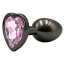 Анальна пробка з рожевим кристалом Alume Metal Heart Plug S, чорна - Фото №4