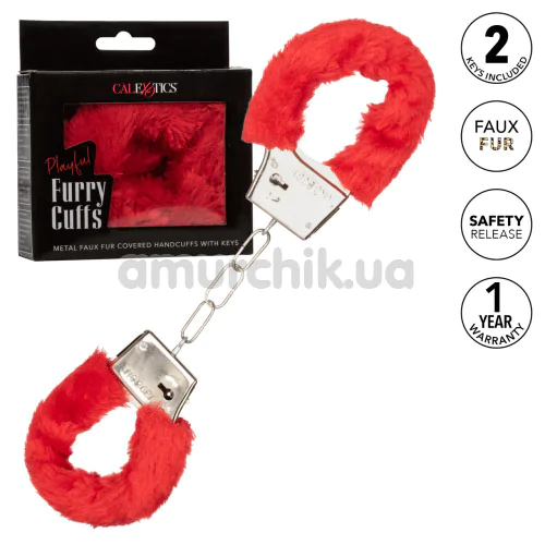 Наручники Playful Furry Cuffs, червоні