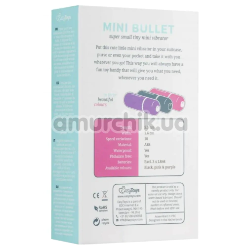Кліторальний вібратор Easy Toys Mini Bullet, чорний