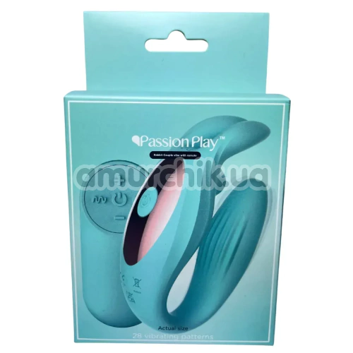 Вибратор Passion Play Rabbit Couple Vibe With Remote, бирюзвый