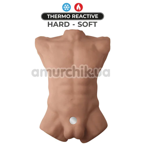 Фаллоимитатор с мужским торсом SilexD Apollo Male Torso L, светло-коричневый