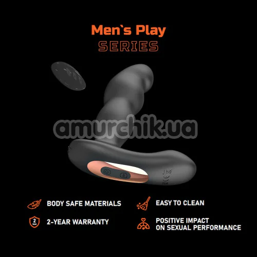 Вибростимулятор простаты с ротацией Men's Play Prostate Massager With Vibration & 360 Rotation B12, черный