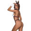 Костюм новогодний JSY Sexy Lingerie 9267, белый: бюстгальтер + трусики-стринги + манжеты + обруч - Фото №3