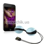 Вагінальні кульки з вібрацією Amor Vibratissimo Balls, чорно-блакитні - Фото №1