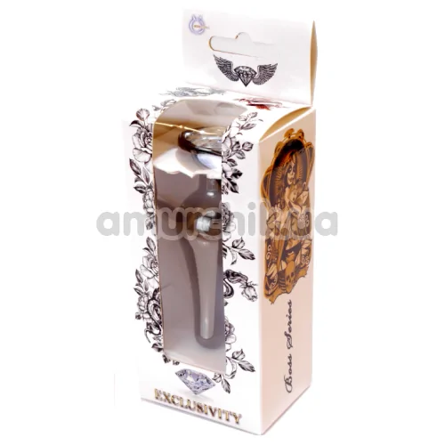 Анальна пробка з прозорим кристалом Boss Series Exclusivity Jewellery Dark Silver Plug, срібна