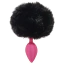 Анальна пробка з рожевим кристалом і чорним хвостиком Alume Silicone Plug With Tail S, рожева - Фото №3