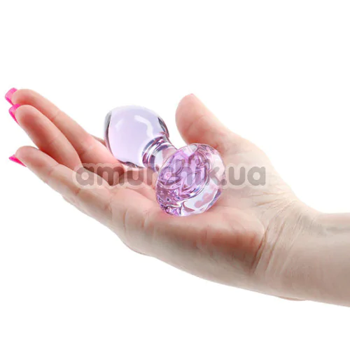 Анальна пробка Crystal Glass Gem, фіолетова
