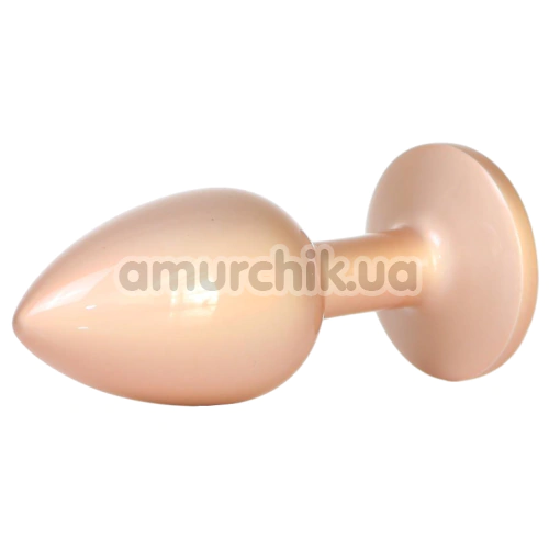 Анальная пробка с прозрачным кристаллом Exclusivity Jewellery Pearl Gold Plug S, золотая