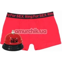 Комплект чоловічий Admas Ring for Sex червоний: труси + дзвінок - Фото №1