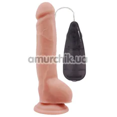 Вибратор T-skin ReaL Extra Fun Vibrating Dildo, телесный - Фото №1