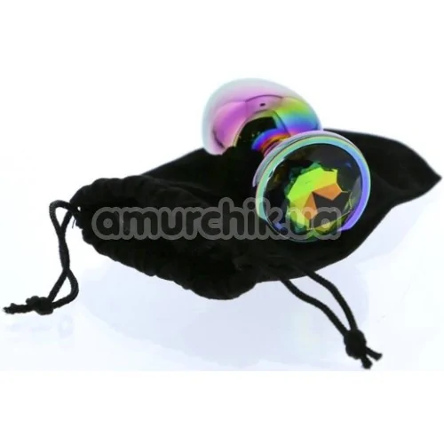 Анальна пробка із райдужним кристалом Gleaming Love Multicolour Plug M, райдужна