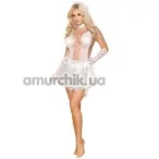 Костюм невесты JSY Sexy Lingerie белый: боди + юбка + чокер + фата + перчатки - Фото №1
