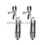 Зажимы для сосков с вибрацией Taboom Adjustable Vibrating Clamps, серебряные - Фото №1