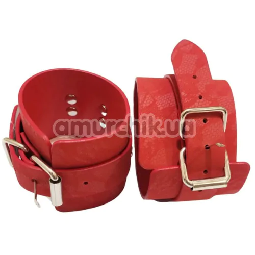 Фиксаторы для рук DS Fetish Wrist Restraints With Lace, красные