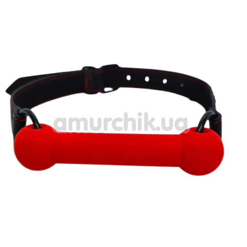 Кляп DS Fetish Mouth Silicone Gag, чорно-червоний - Фото №1